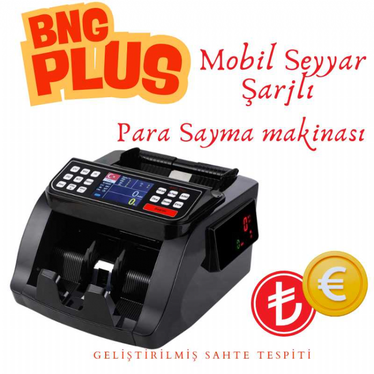 Bng Plus Mobil seyyar Şarjlı Para Sayma makinası TL / EURO